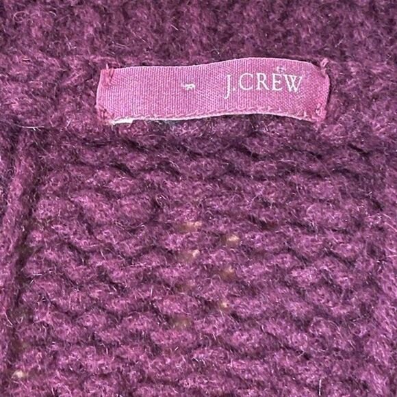 J Crew Womens Purple Chunky Cable Knit Alpaca Wool Blend Cardigan Sz XS - Picture 2 of 9